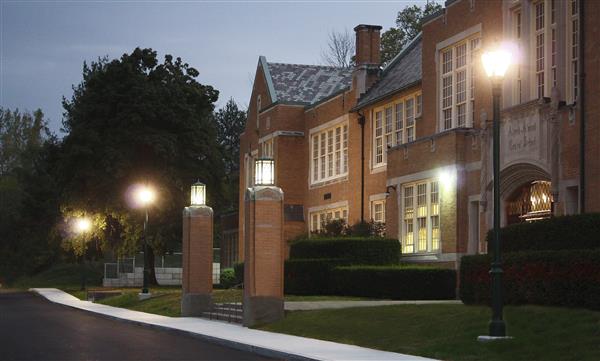 Sidewalk and Lights at Night 